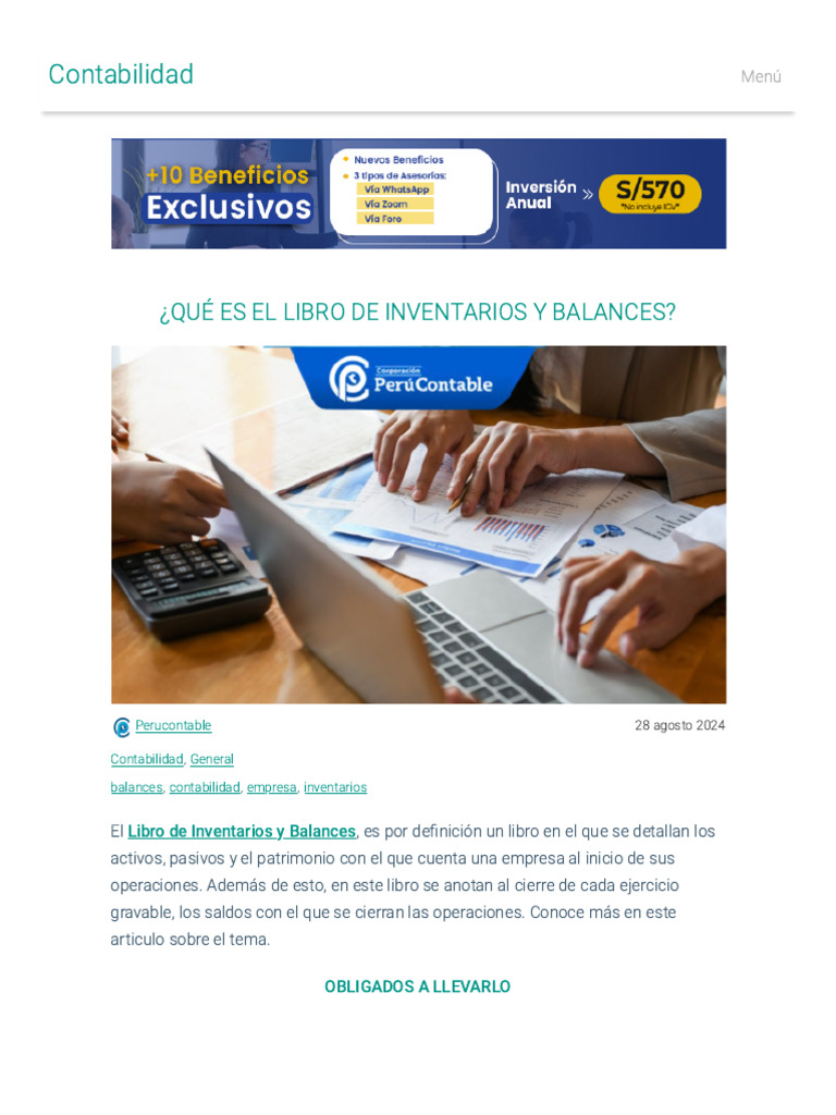 Libro de Inventarios y Balances | PDF | Contabilidad