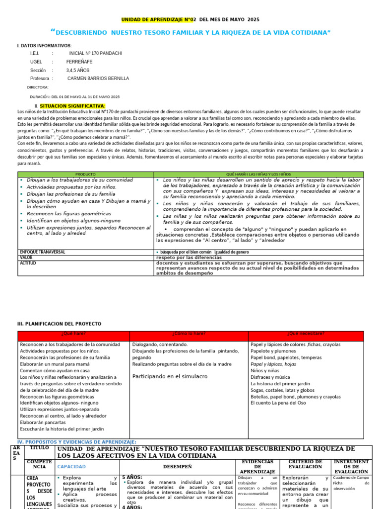 Unidad de Mayo 2025 | PDF | Percepción | Aprendizaje