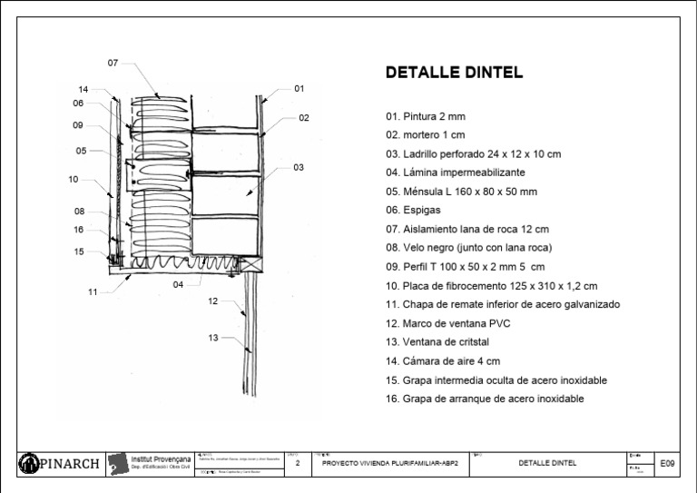 Detalle Dintel: Pinarch | PDF | Materiales de construcción | Ingeniería ...