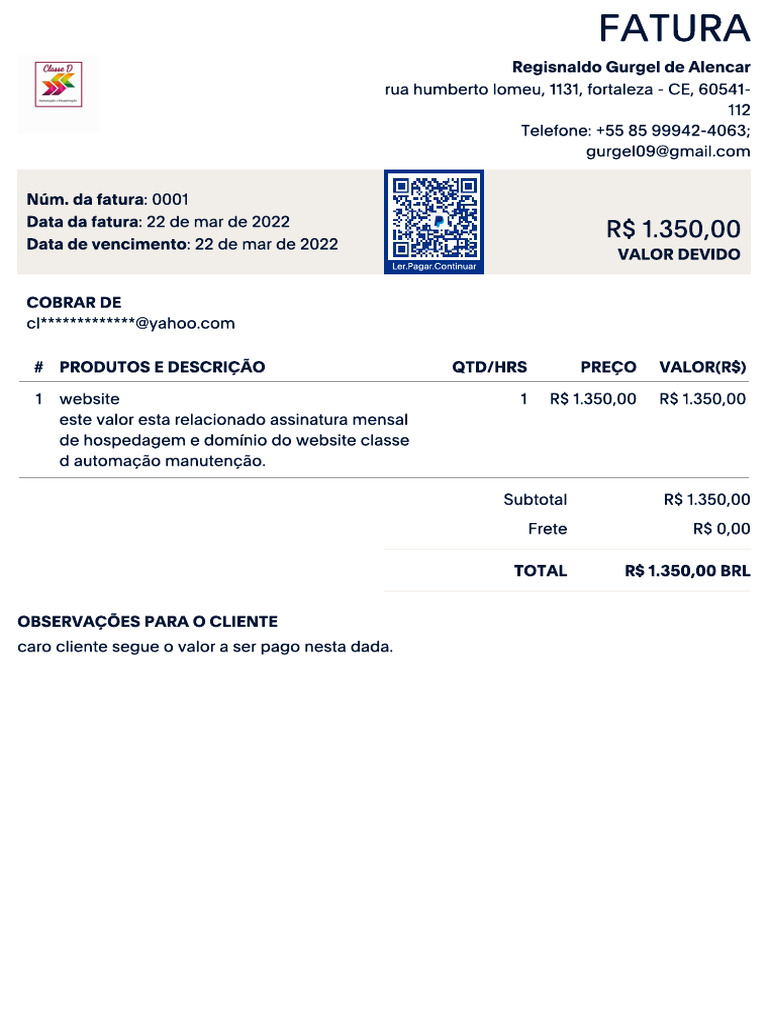 Invoice - 0001 | PDF