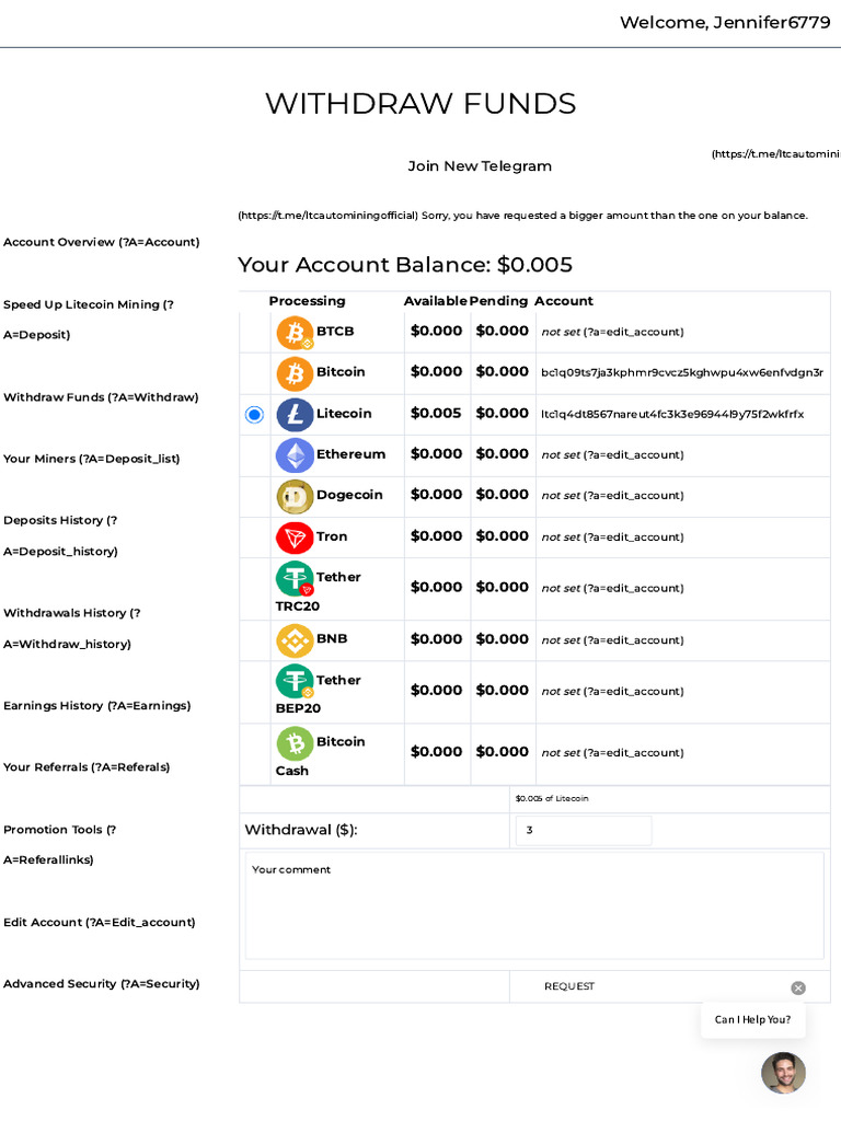 Withdraw Funds: Your Account Balance: $0.005 | PDF | Projects | Distributed  Computing