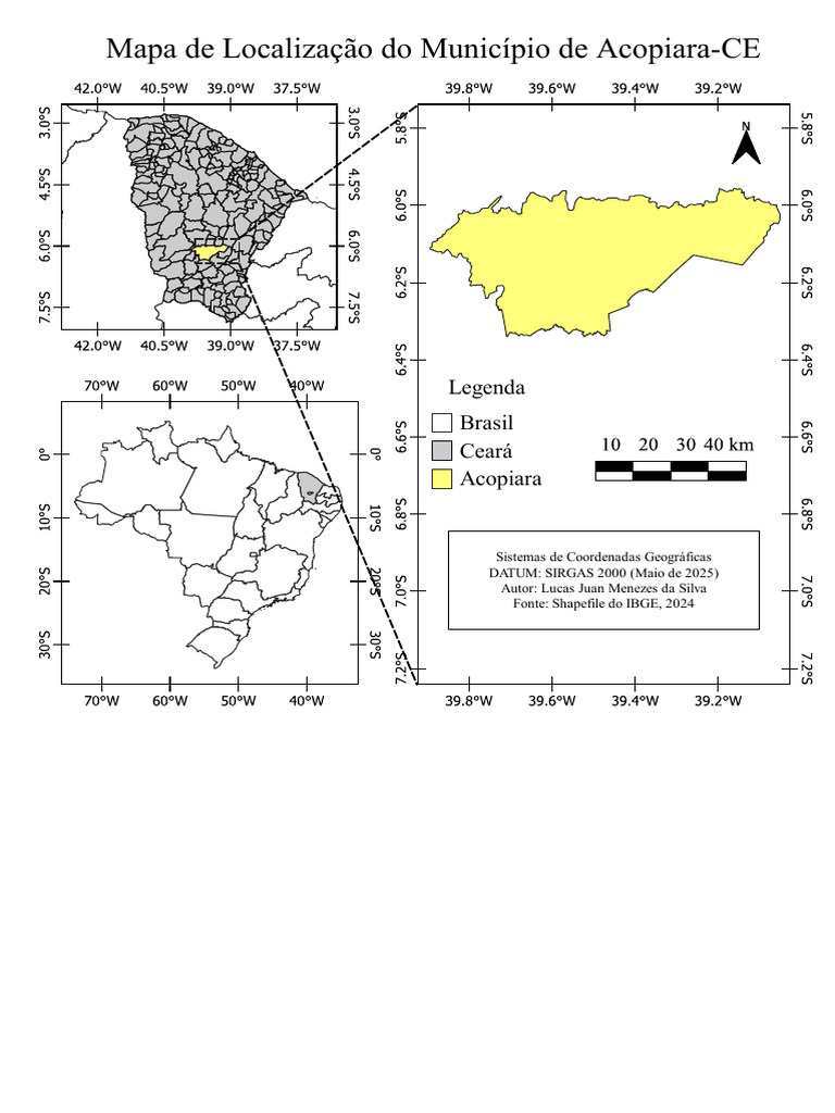 Mapa de Acopiara-CE: Coordenadas Geográficas | PDF