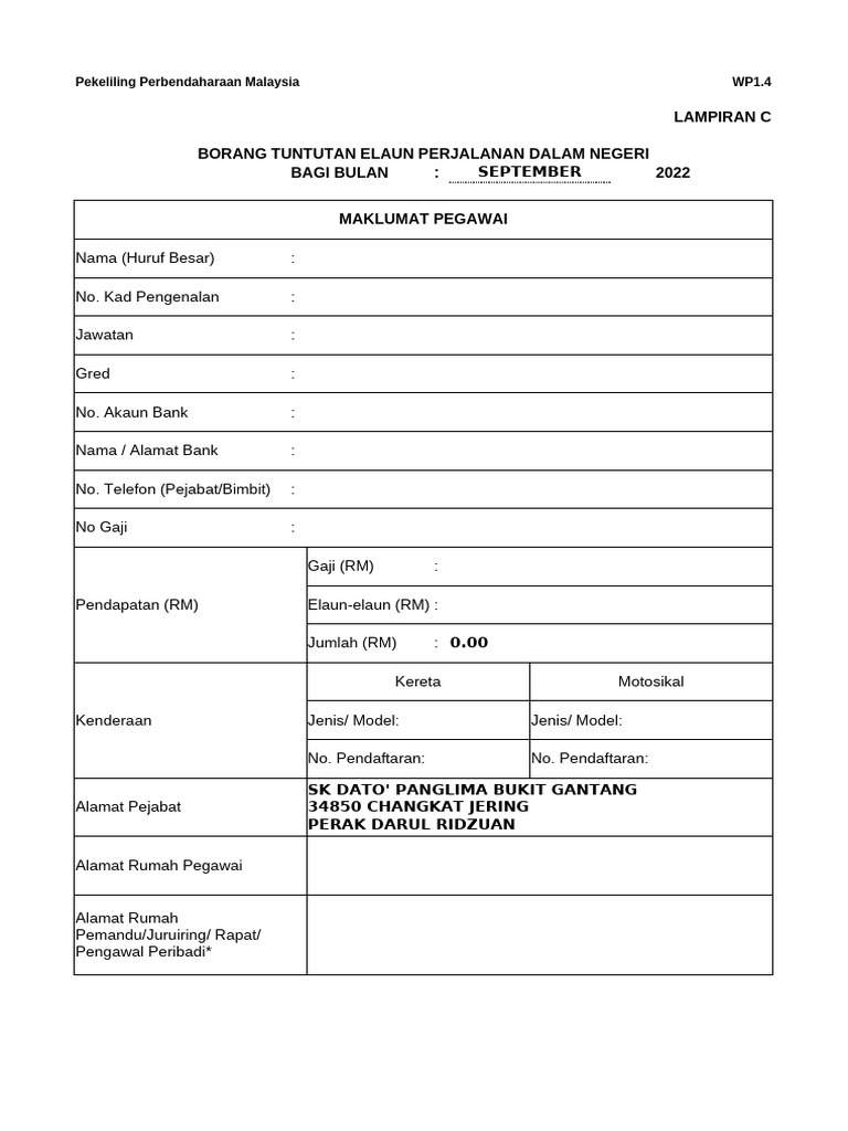 Borang TNT Baru | PDF