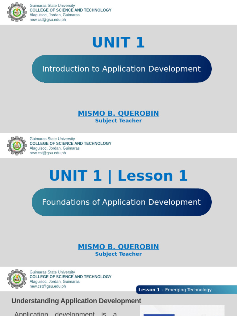 Introduction to Application Development | PDF | Software Development ...