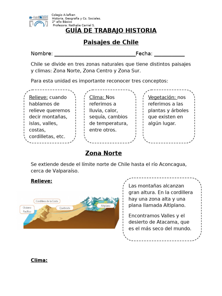 Zonas Climáticas de Chile para Tercero Básico | PDF | Clima | Chile