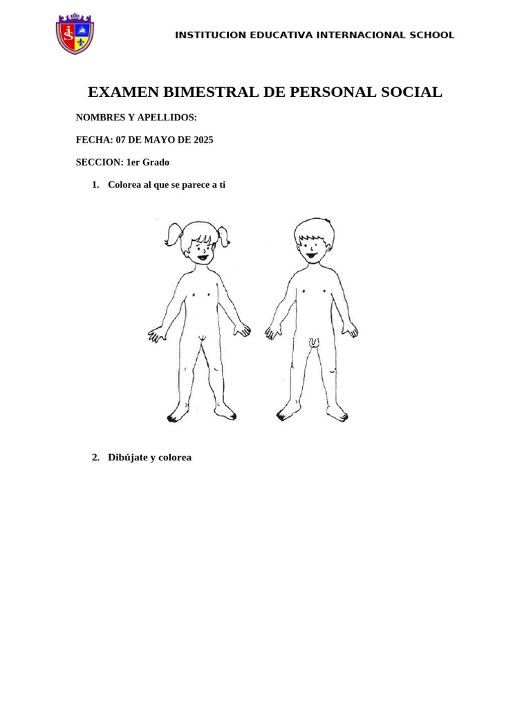Examen Bimestral de Personal Social | PDF
