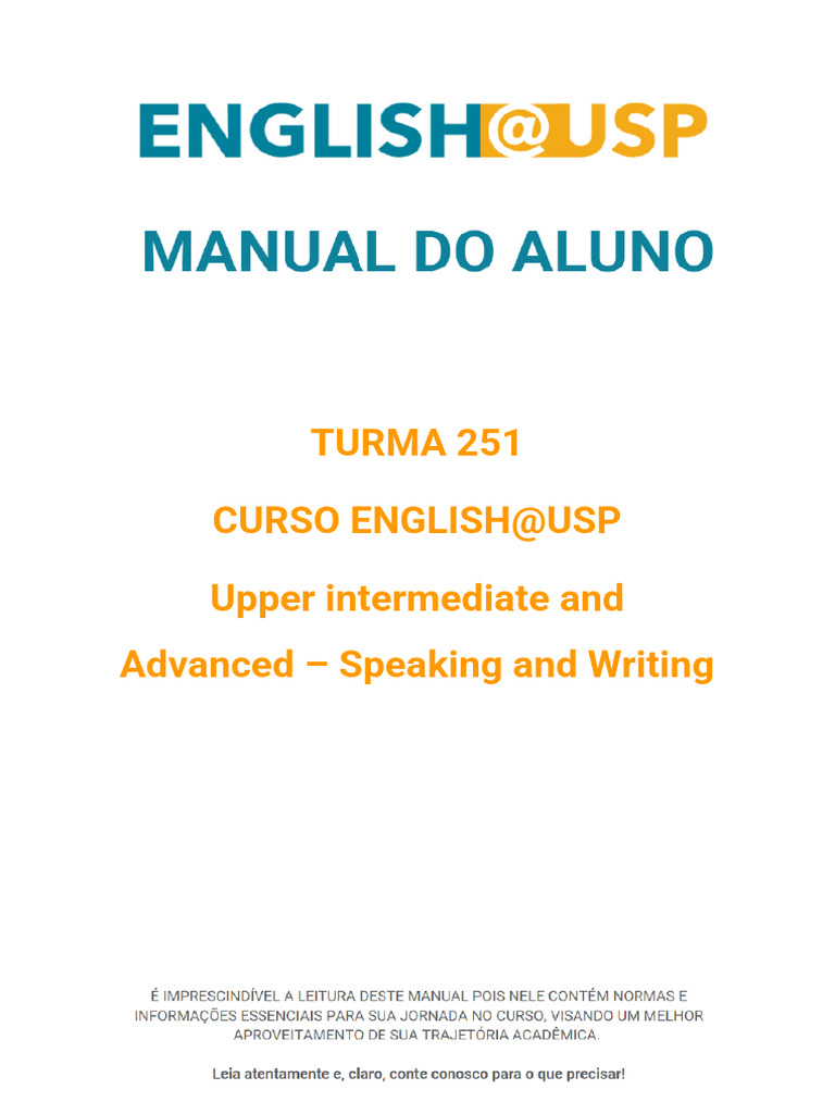 Manual - ENGLISHUSP - Focus On Speaking and Writing - Upper ...