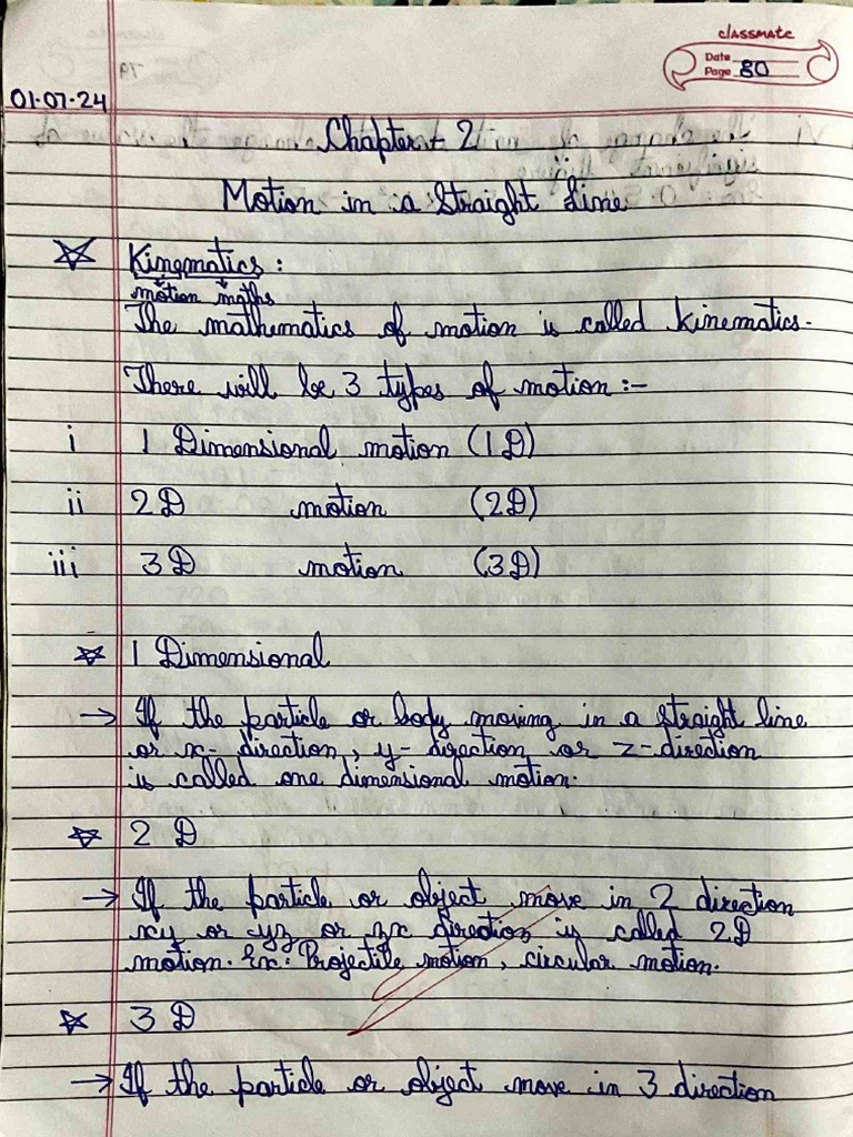 CH 2 Motion in A Straight Line | PDF