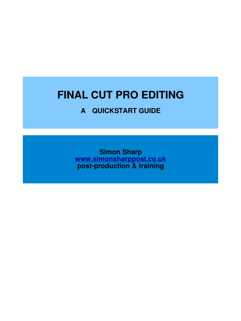 Final Cut Pro Quickstart Guide | PDF | Computing | Software
