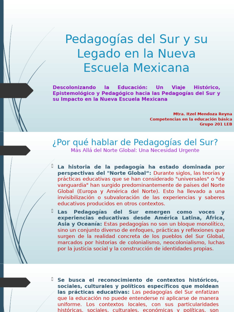 Legado de las Pedagogías del Sur en México | PDF | Plan de estudios ...