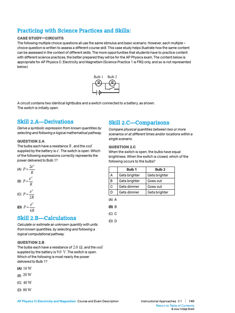 AP Physics C Circuit Case Study Questions | PDF | Capacitance | Capacitor