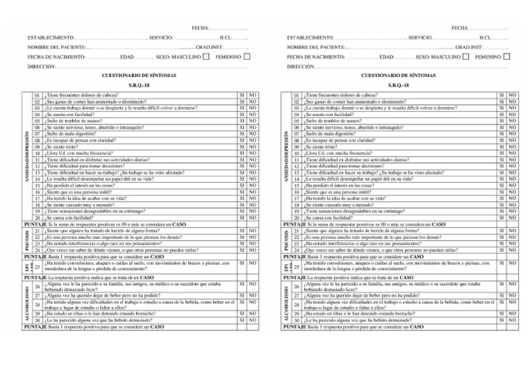 SRQ 18 | PDF
