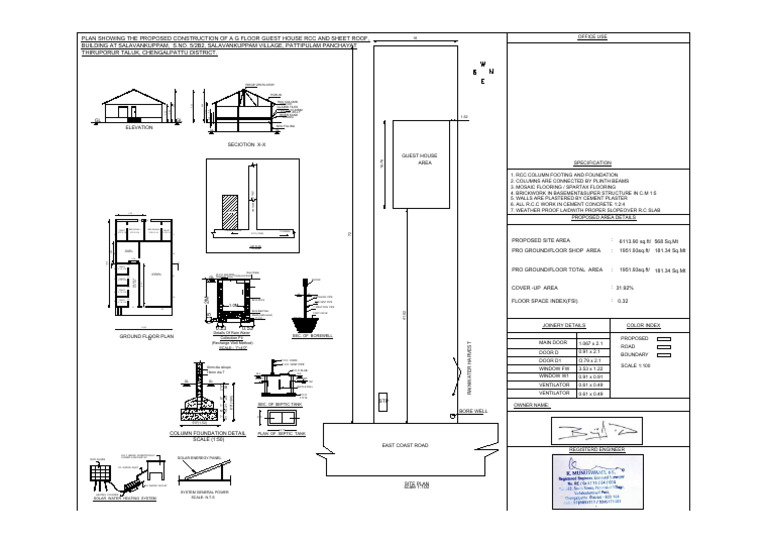 Proposed Guest House Construction Plan | PDF | Architectural Design ...