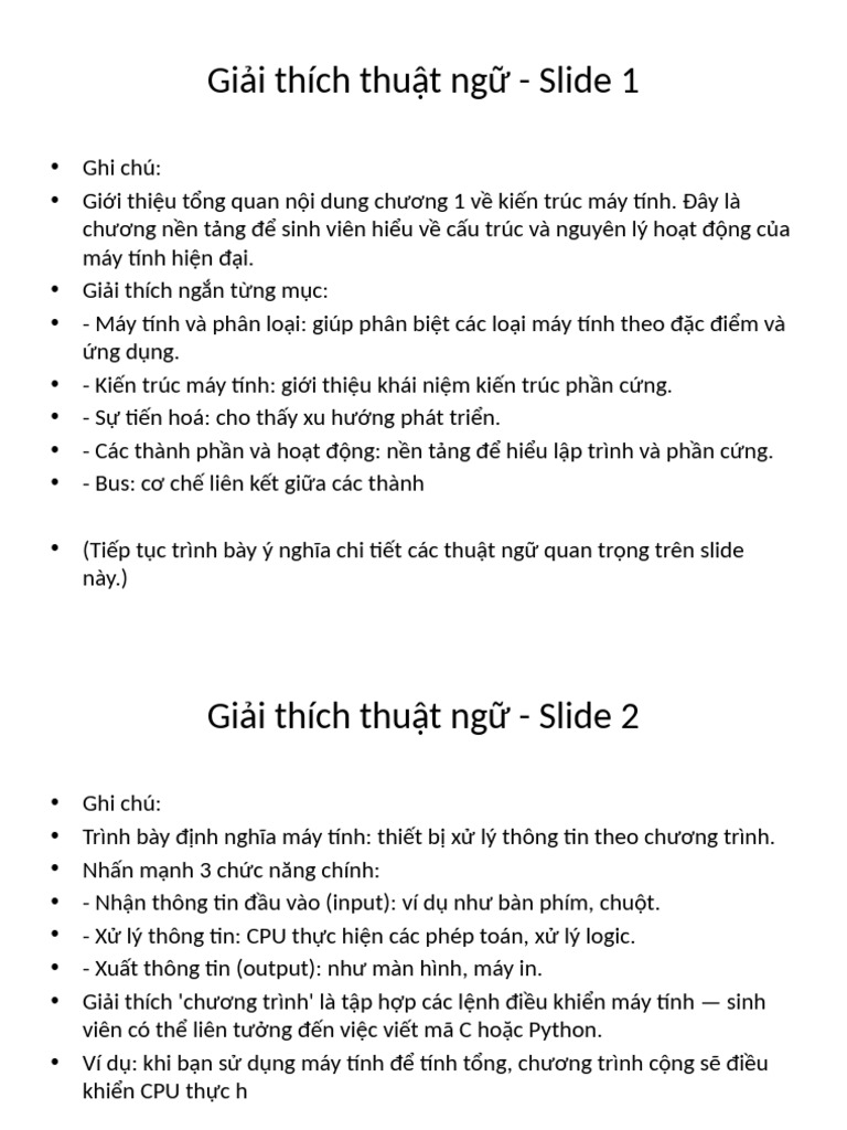 Giai Thich Thuat Ngu KTMT Chuong 1 | PDF