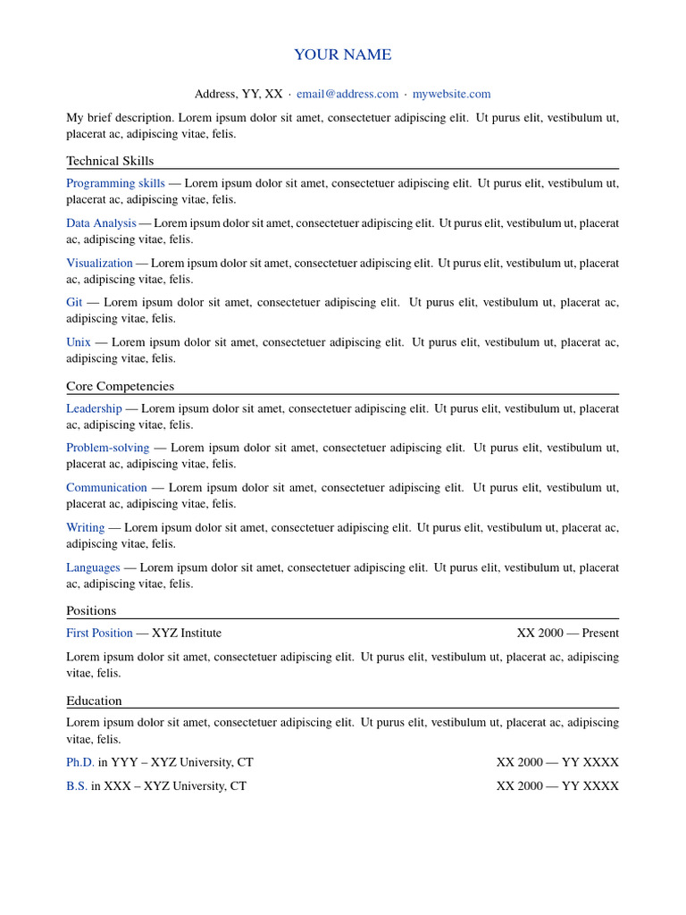 Minimal CV Template | PDF