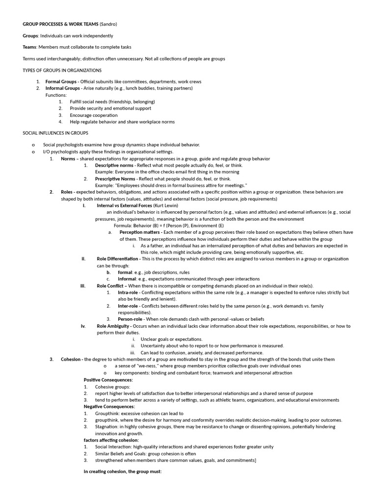Understanding Group Dynamics in Teams | PDF | Group Cohesiveness ...
