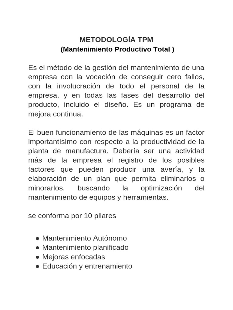 Metodología TPM | PDF | Business