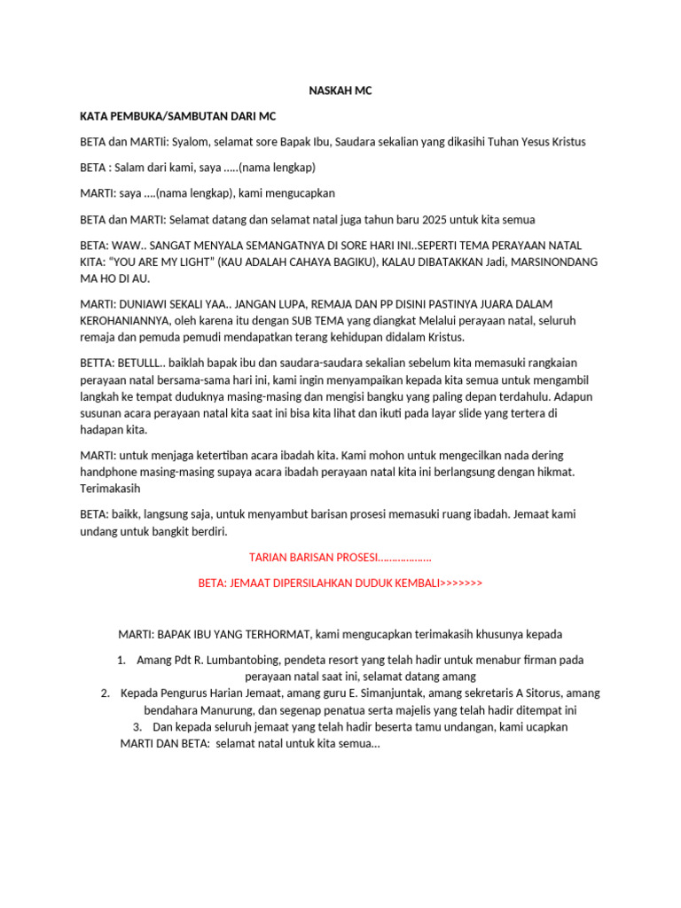 Naskah MC | PDF