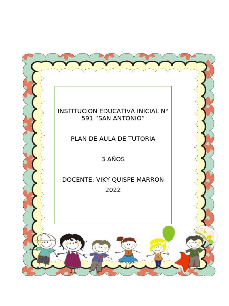 Plan Tutorial de Aula | PDF | Las emociones | Salón de clases