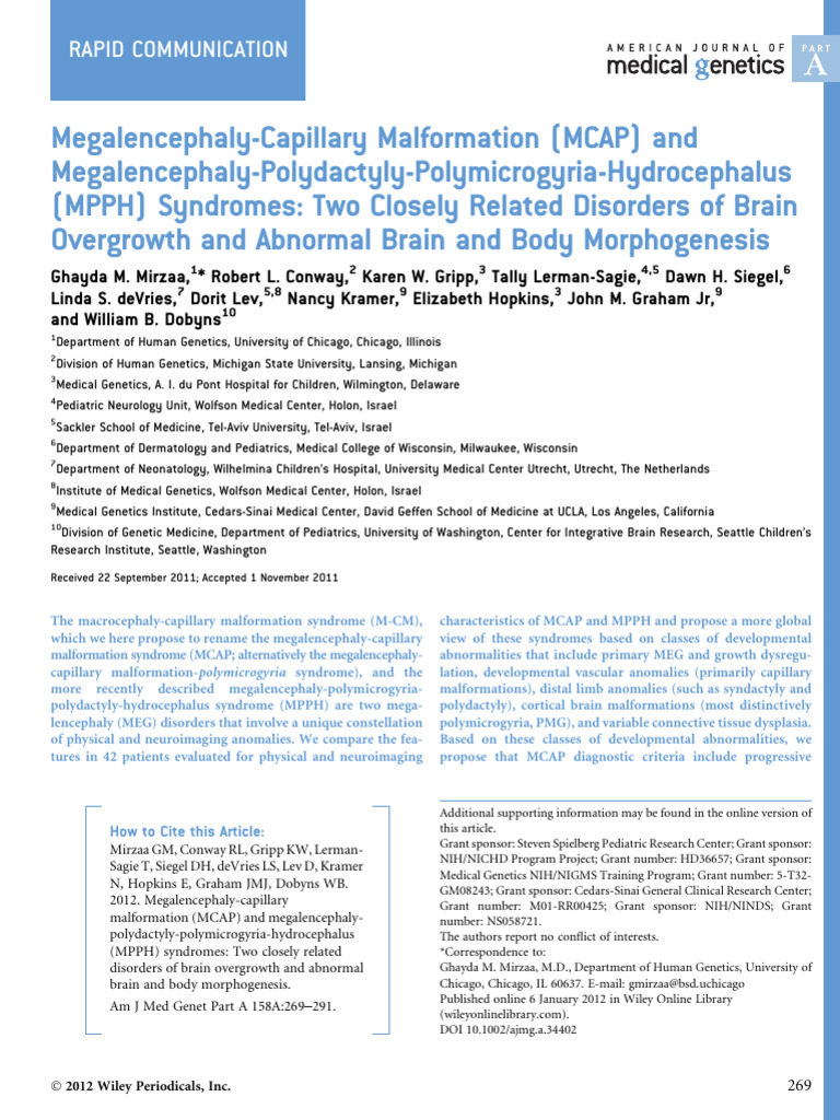 MCAP and MPPH Syndromes Explained | PDF | Medical Specialties ...