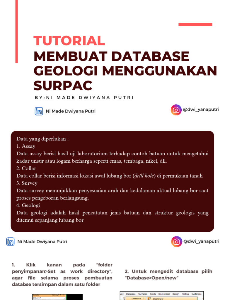 Tutorial Database Geologi Surpac | PDF