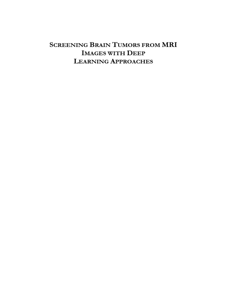Deep Learning for Brain Tumor MRI Analysis | PDF | Medical Imaging ...