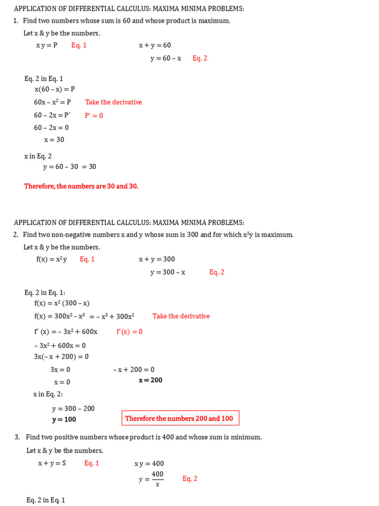 Maximizing Area and Volume Problems | PDF | Analysis | Applied Mathematics