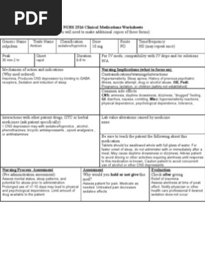 Drug Card Ambien
