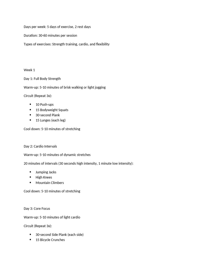 Weekly Structur-WPS Office | PDF | Aerobic Exercise | High Intensity ...
