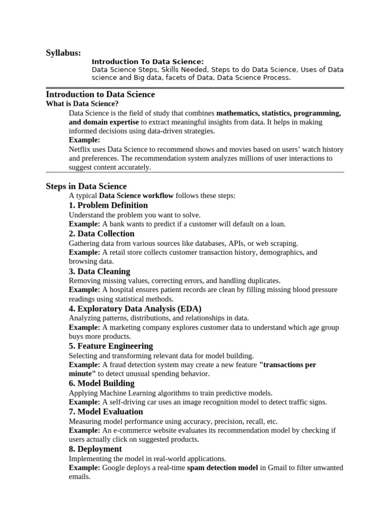 Data Science Overview and Workflow Guide | PDF | Data Science | Machine ...