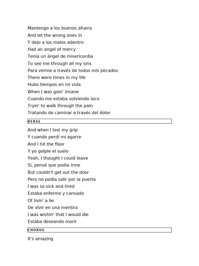 Amazing Letra Traducida | PDF | Música grabada | Grabación de sonido