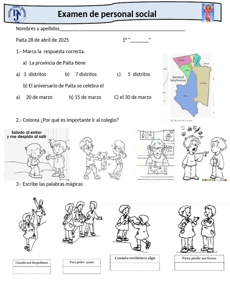 Examen de Personal Social Paita | PDF