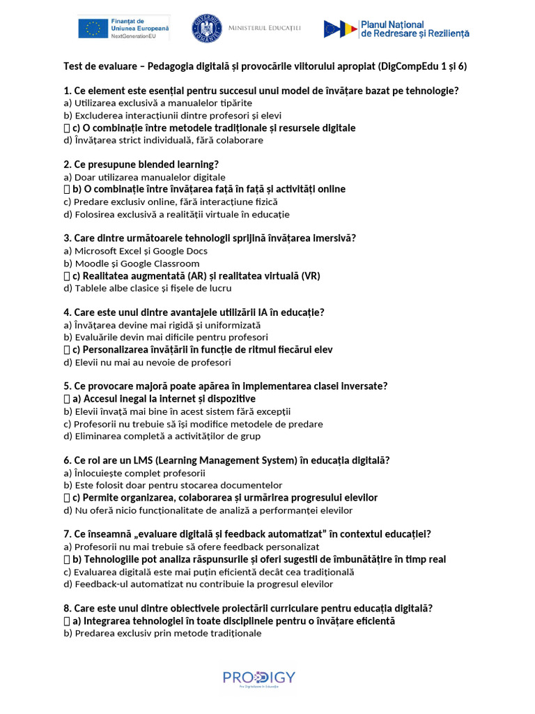 Test de Evaluare Modulul 6 | PDF