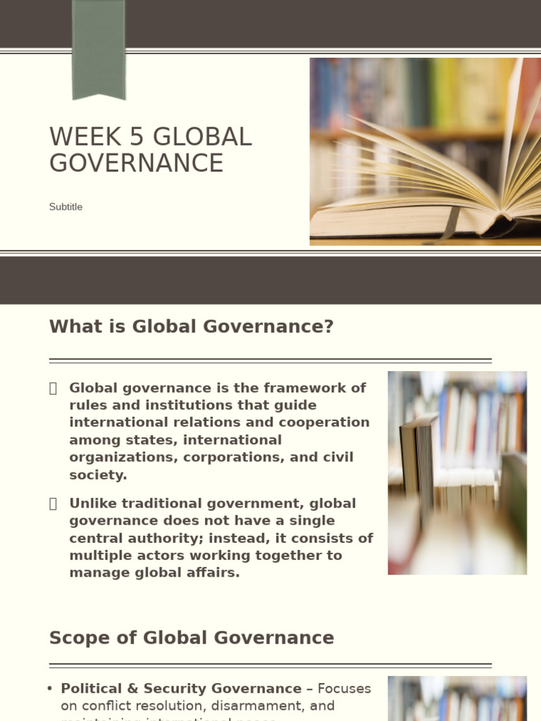 Understanding Global Governance Framework | PDF | Global Governance ...