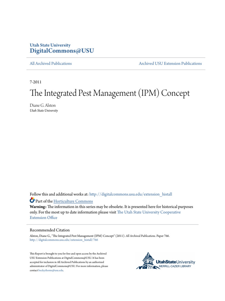 The Integrated Pest Management IPM Conce | PDF | Pest (Organism ...
