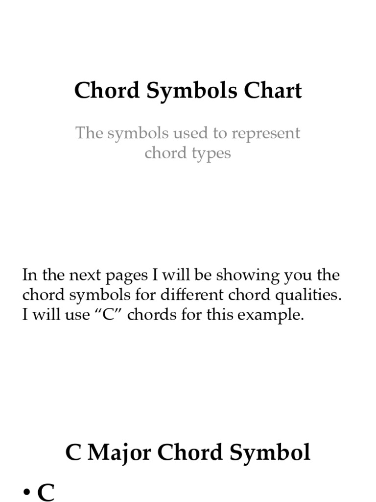 Chord Symbols Chart PDF