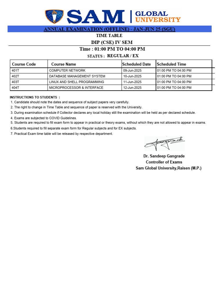 DIP (CSE) IV SEM Regular & EX | PDF