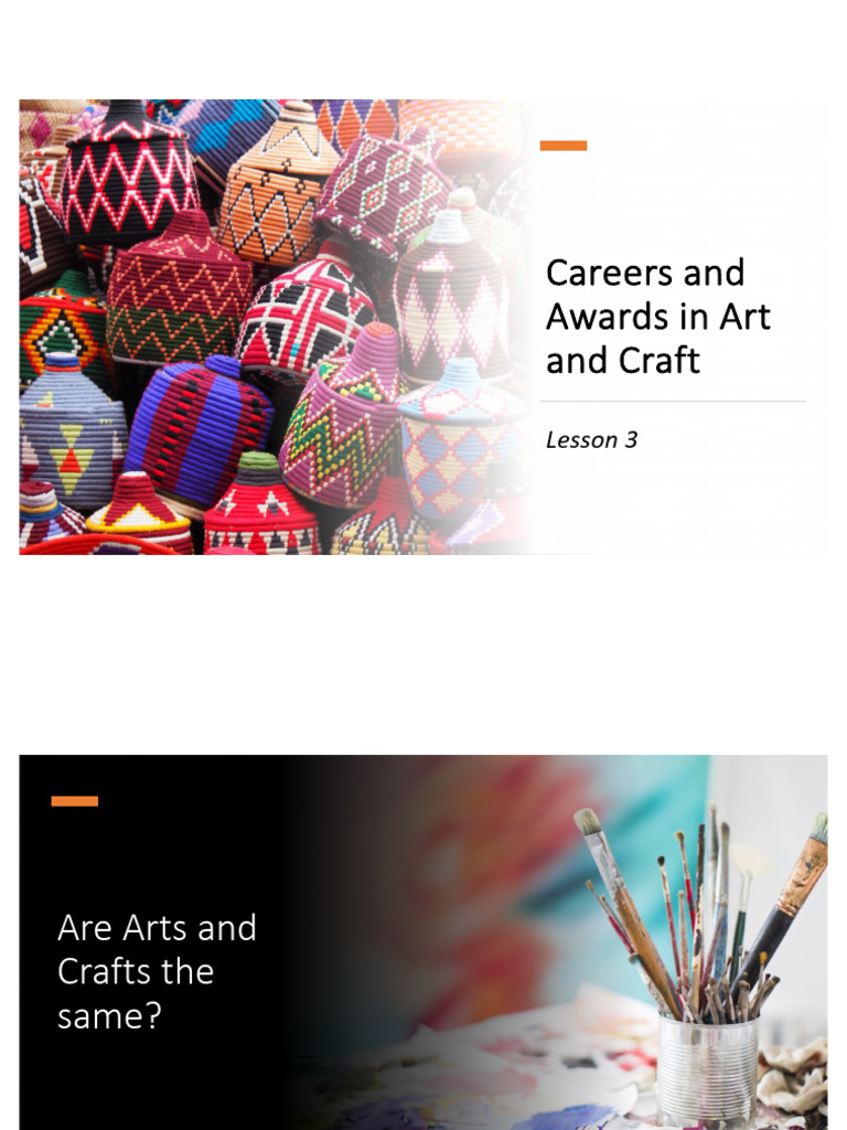 CEArts2 - Lesson 3 - Careers and Awards in Art and Craft (1) | PDF ...