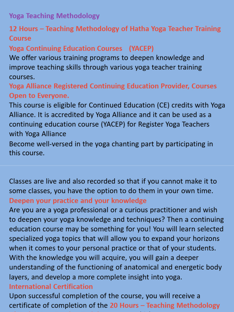 Hatha Yoga Teaching Methodology Course | PDF | Yoga | Asana