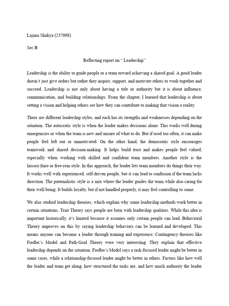 Leadership Styles and Theories Explained | PDF | Leadership ...