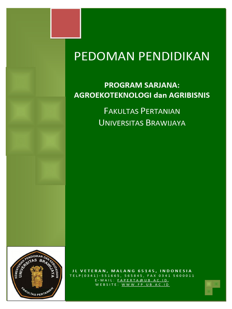 Pedoman Pendidikan Agroekoteknologi UB | PDF