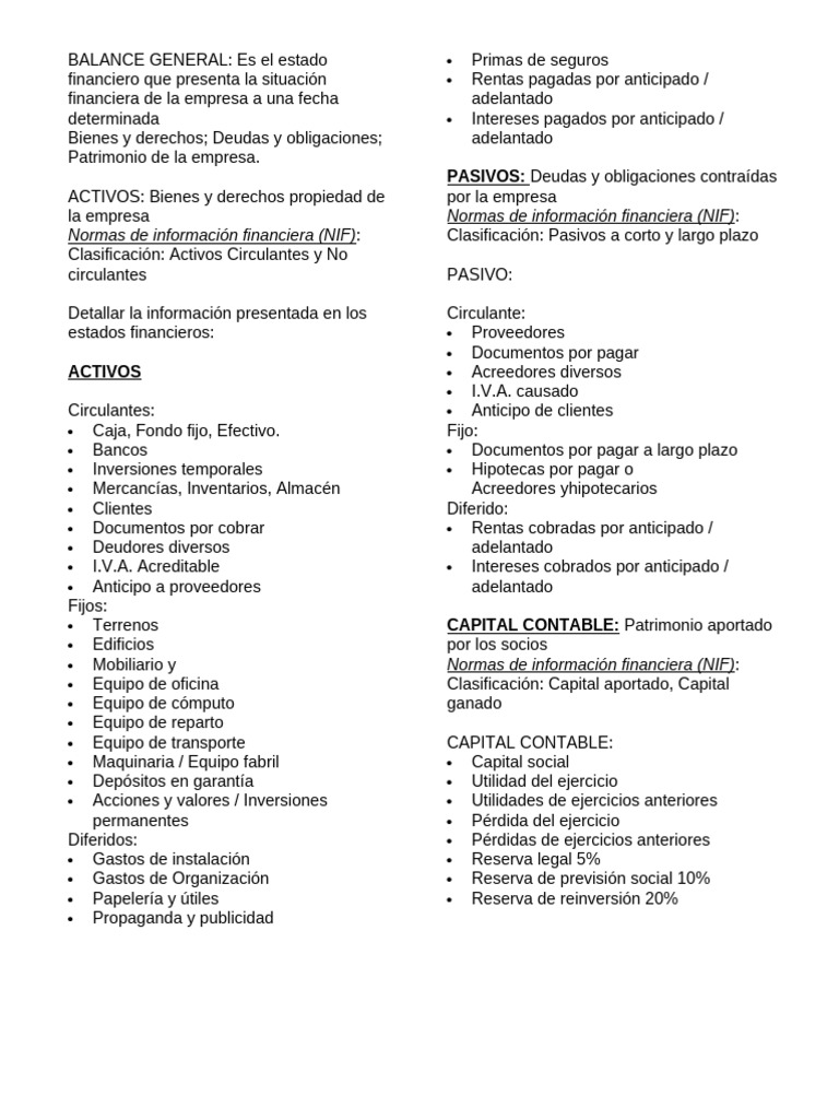 Balance General | PDF | Contabilidad | Hoja de balance
