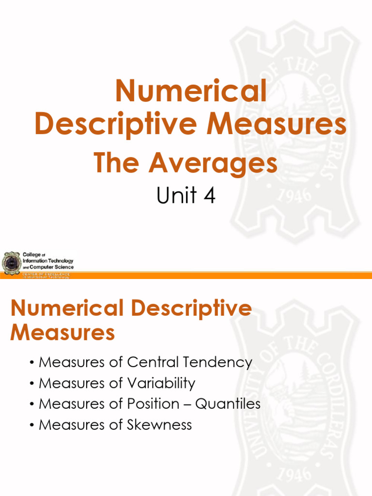 CC8-Unit 4-Numerical Data Description - The Averages | PDF | Mean | Median