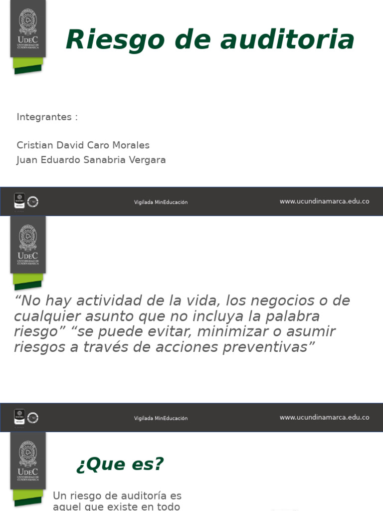 Riesgos de Auditoría y su Clasificación | PDF | Auditoría | Riesgo