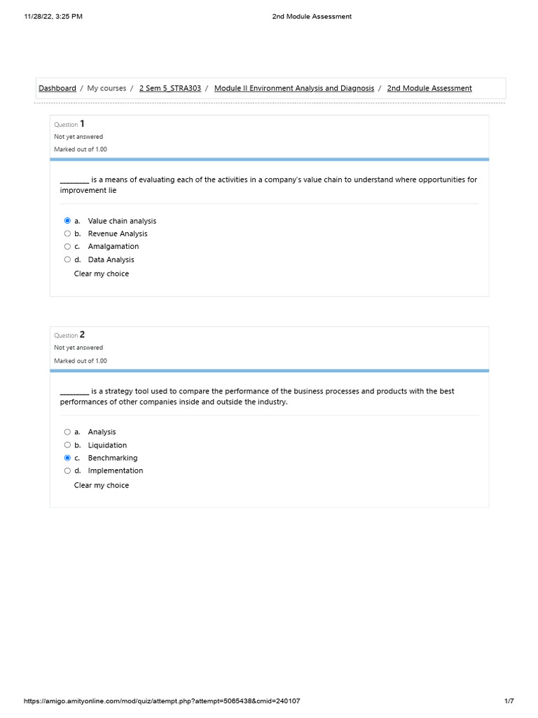 Business Skills Assessment Module 2 | PDF | Strategic Management ...