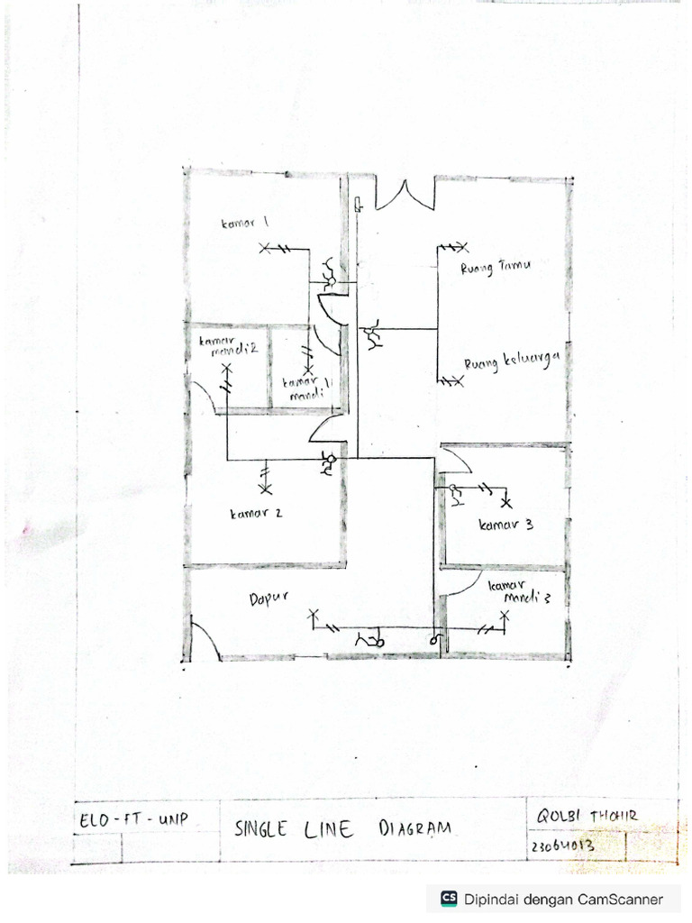 Single line dan wiring diagram perencanaan instalasi Qolbi Thohir ...