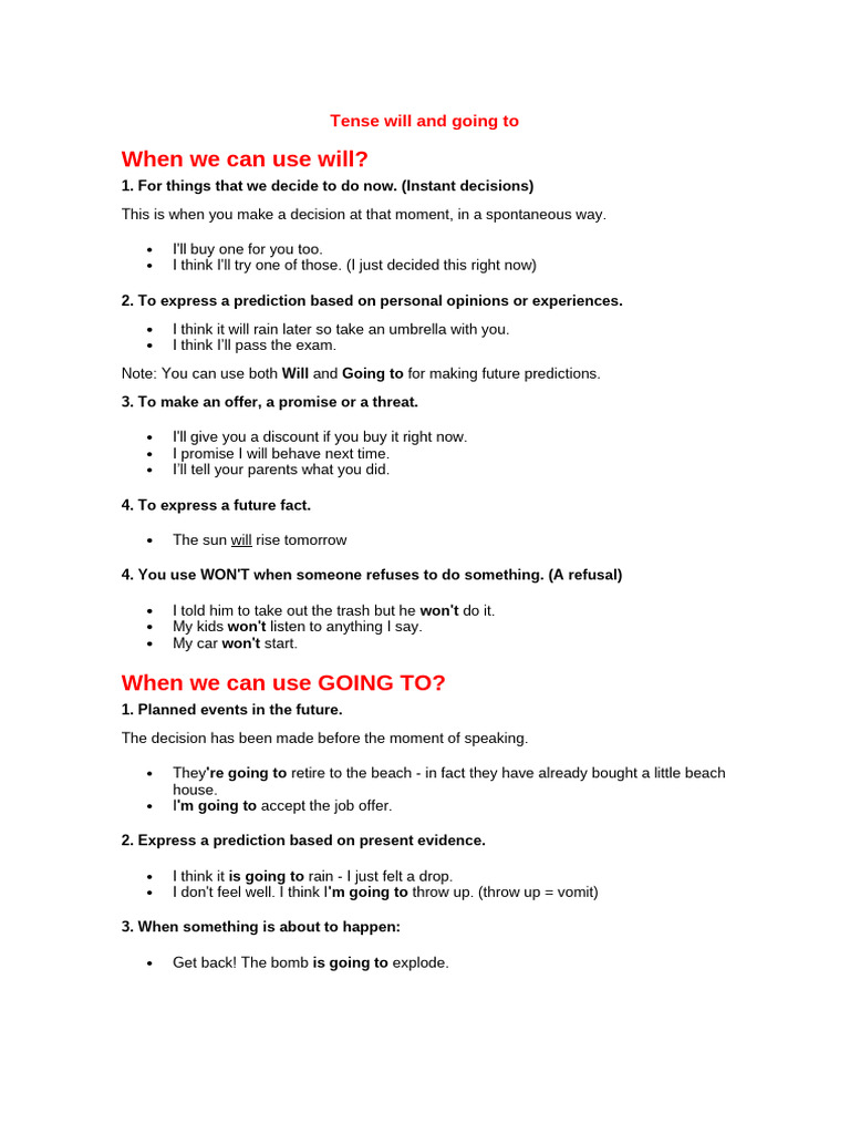 Tense Will and Going To Exposicion | PDF