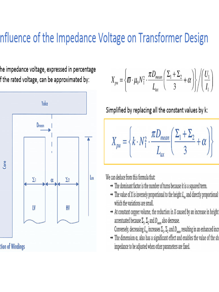 Impedance Voltage Impact on Transformer Design | PDF