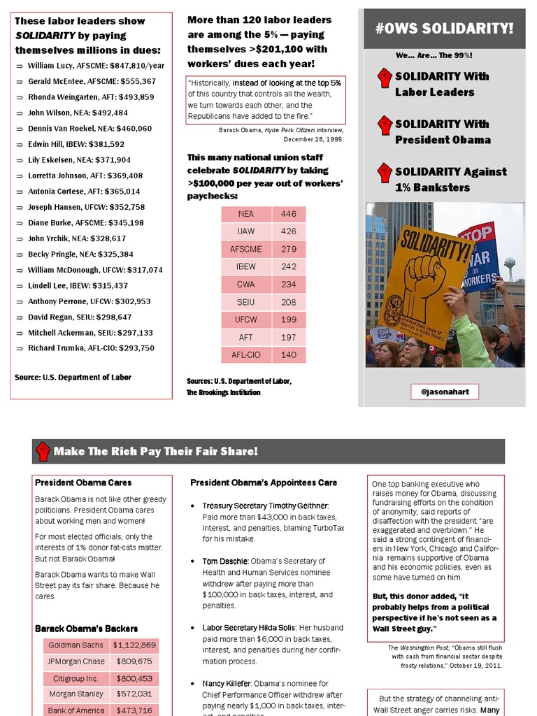 OWS Handout Flyer | PDF | Barack Obama | Wall Street