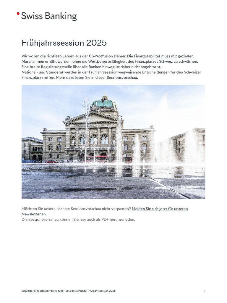Sessionsvorschau Frühjahrssession 2025 | PDF